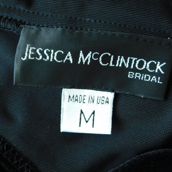 Vintage Medium Jessica McClintock Black Velvet Top Formal Racerback Cowl Y2K NWT - Picture 8 of 12